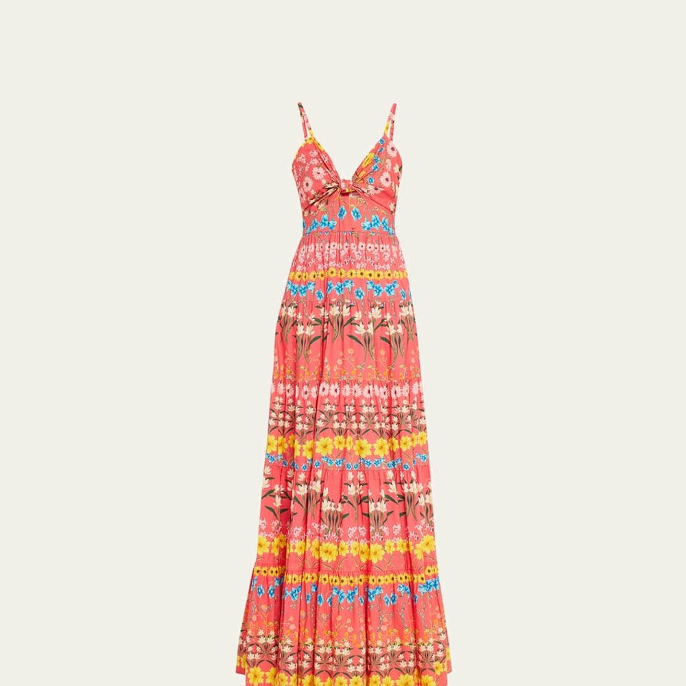 Cara Cara Vibrant Floral Maxi Dress in Pink and Blue
